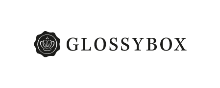 Black GLOSSYBOX text logo on white background.