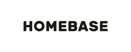 Black Homebase text logo on white background.