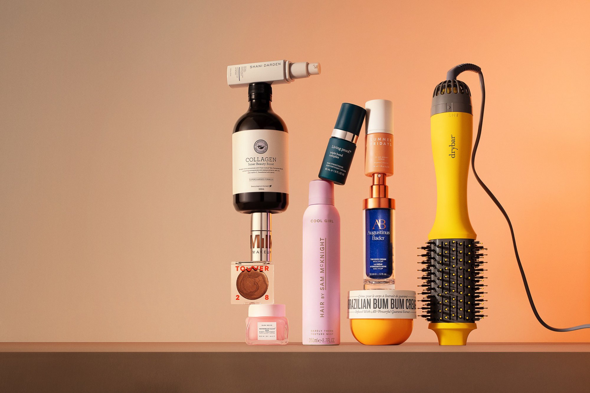 Coverpage of a concept THG Ingenuity branded report titled "The evolution of the beauty industry" on a pink background with various beauty products.